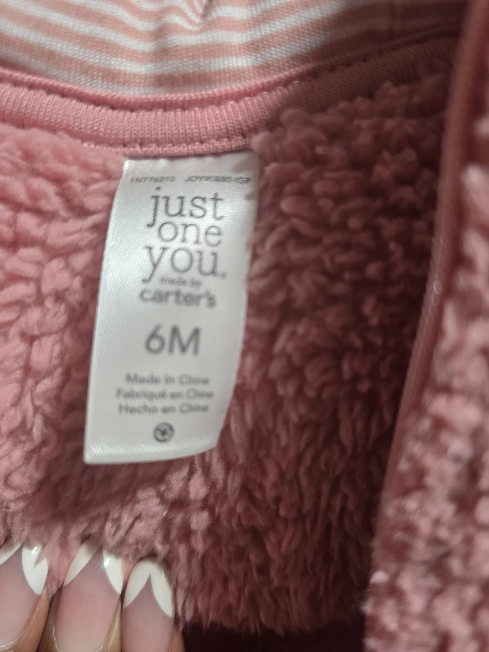 Carter's Pink Sherpa Hooded Footed One-Piece